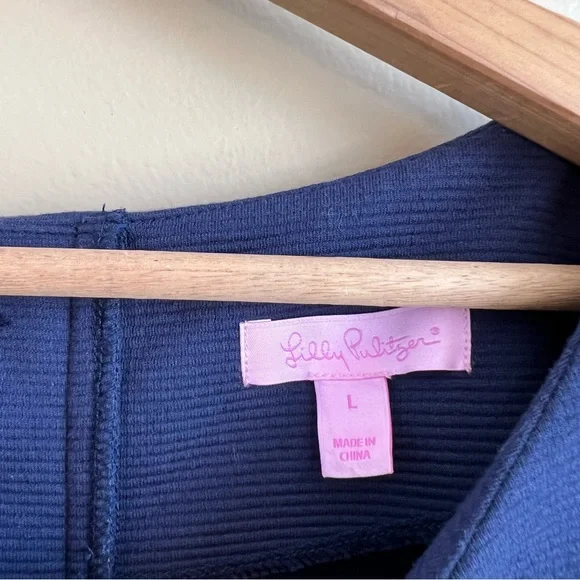 LILLY PULITZER Navy Charlene Shift Dress Size Large - Picture 5 of 8